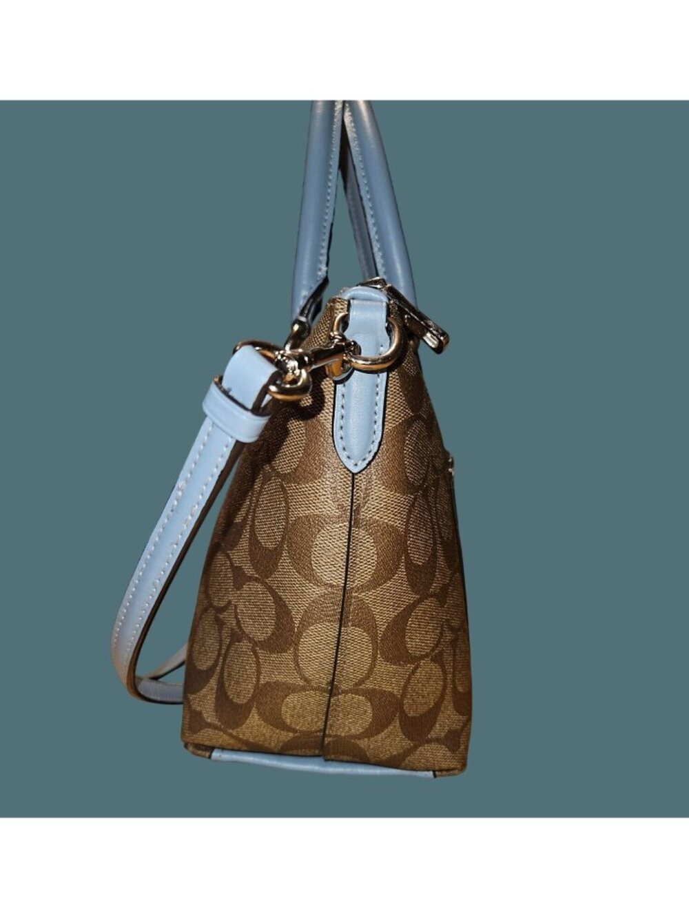 Coach Mini Emma Monogram Signature Canvas Top Handle Satchel Crossbody Bag - Picture 5 of 16